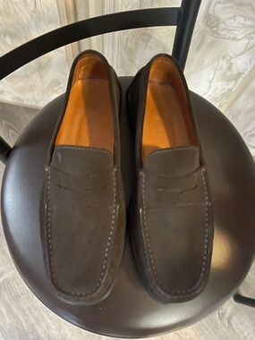 Tod’s Men's Suede Penny Loafers - Brownish black 7 1/2 excellent condition